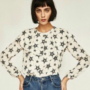 NWT - Zara Ruffled blouse with stars